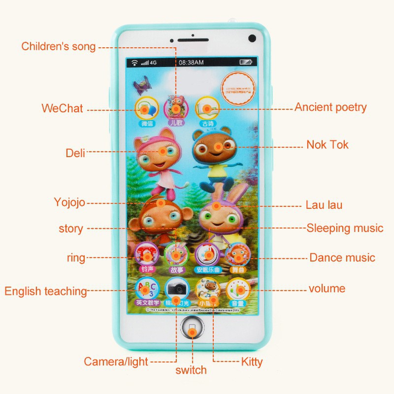 Điện thoại đồ chơi có nhạc học tập tiếng Anh vui nhộn dành cho trẻ em