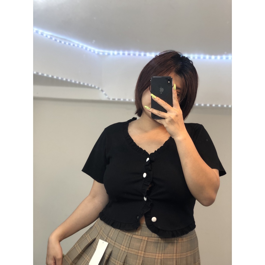 áo croptop nữ kiểu dáng cổ tròn cực hợp cho nàng bigsize FATTYTA CR10Đ