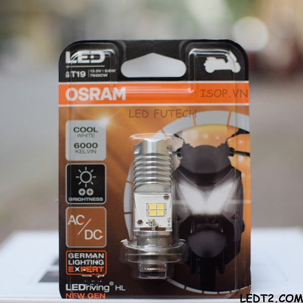 [LEDT2 ISOP] Đèn pha LED Osram Moto chân HS1 và M5 (T19) [Số lượng: 1 cái] [Bảo hành 1 năm]