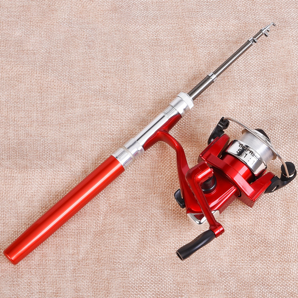 Cần Câu Cá Mini Hình Cây Bút Bỏ Túi Bằng Hợp Kim Nhôm Tiện Dụng