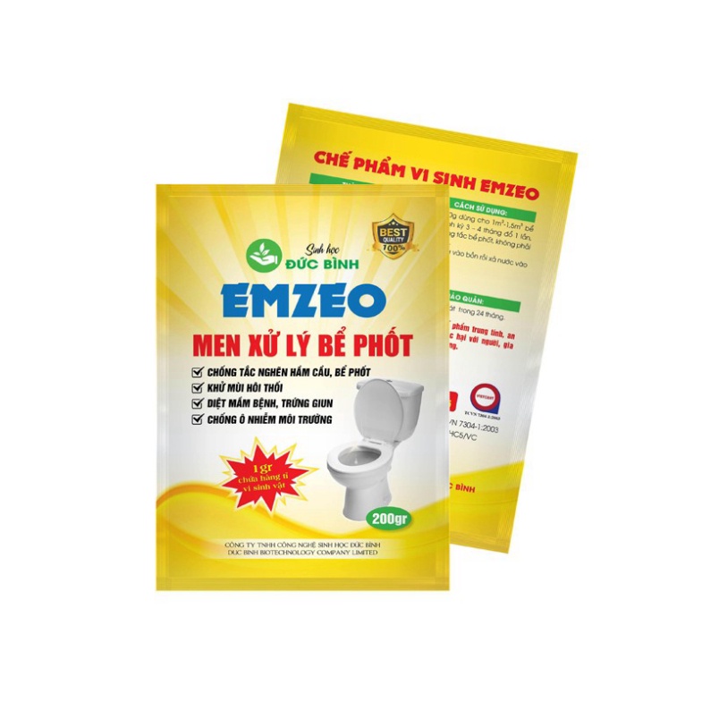 CHẾ PHẨM VI SINH MEN XỬ LÝ BỂ PHỐT EMZEO - KHỬ MÙI HÔI CHỐNG TẮC NGHẼN BỂ PHỐT, HẦM CẦU, NHÀ VỆ SINH