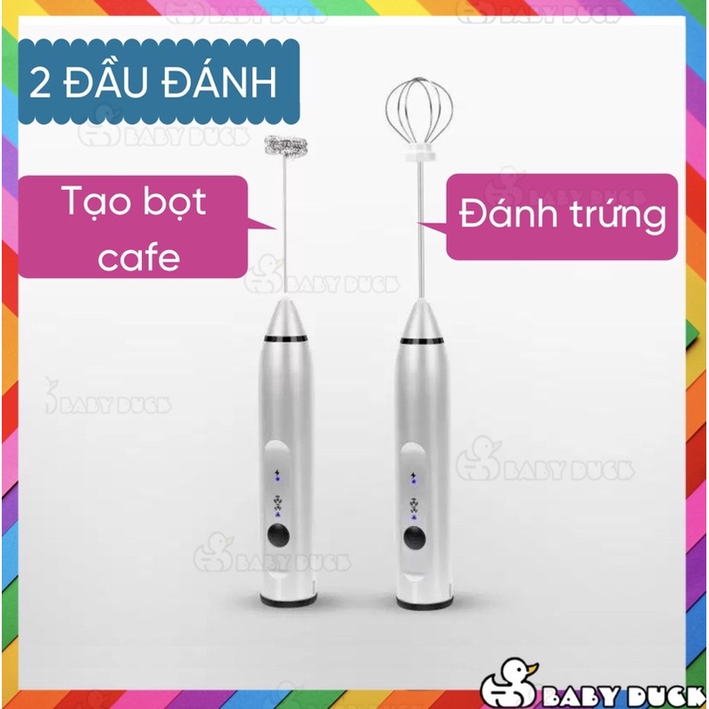 Máy tạo bọt cafe, máy đánh trứng sạc usb cầm tay mini hàng cao cấp có thể sạc