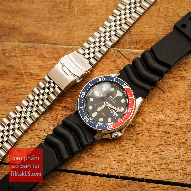 [Hình thật] - Dây đồng hồ thép không gỉ dây Jubilee Seiko SKX007