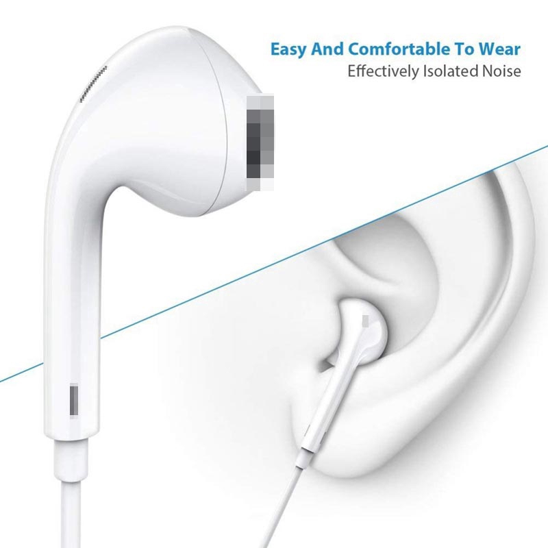 3.5MM Earpiece Wired Earphone With Mic Control Stereo Sound Headset Earphones fone de ouvido for iPhone 6 6s 5S iPad