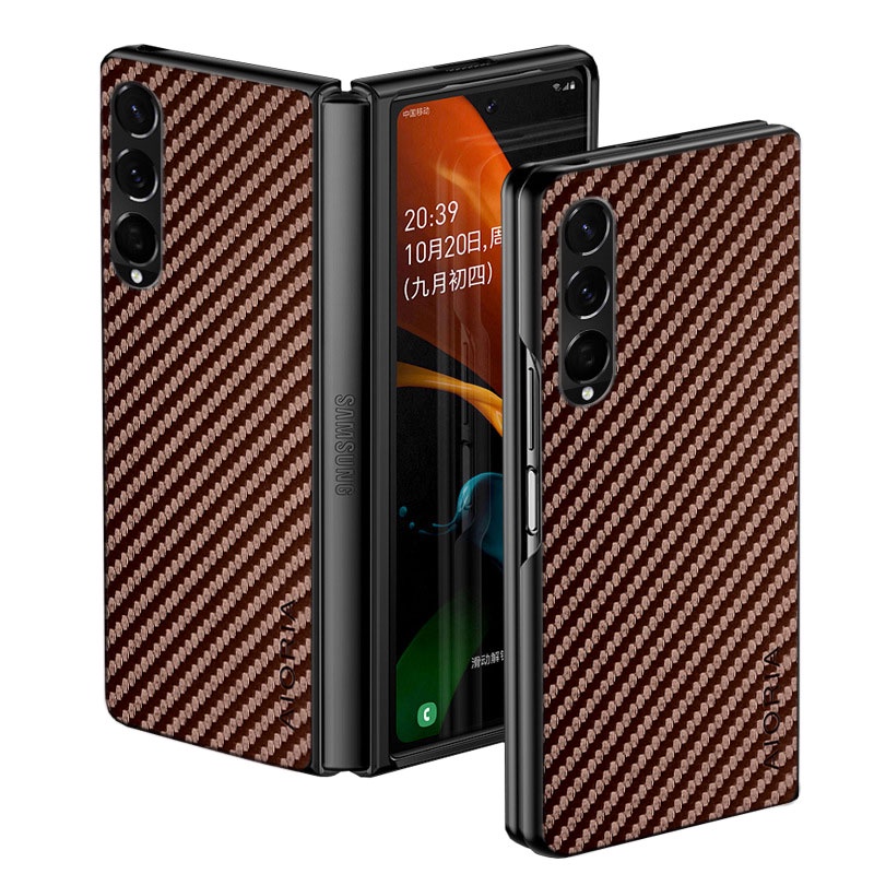 Bao Da Điện Thoại Bằng Sợi carbon Cho samsung galaxy z fold 4 3 5g z fold4 Ốp