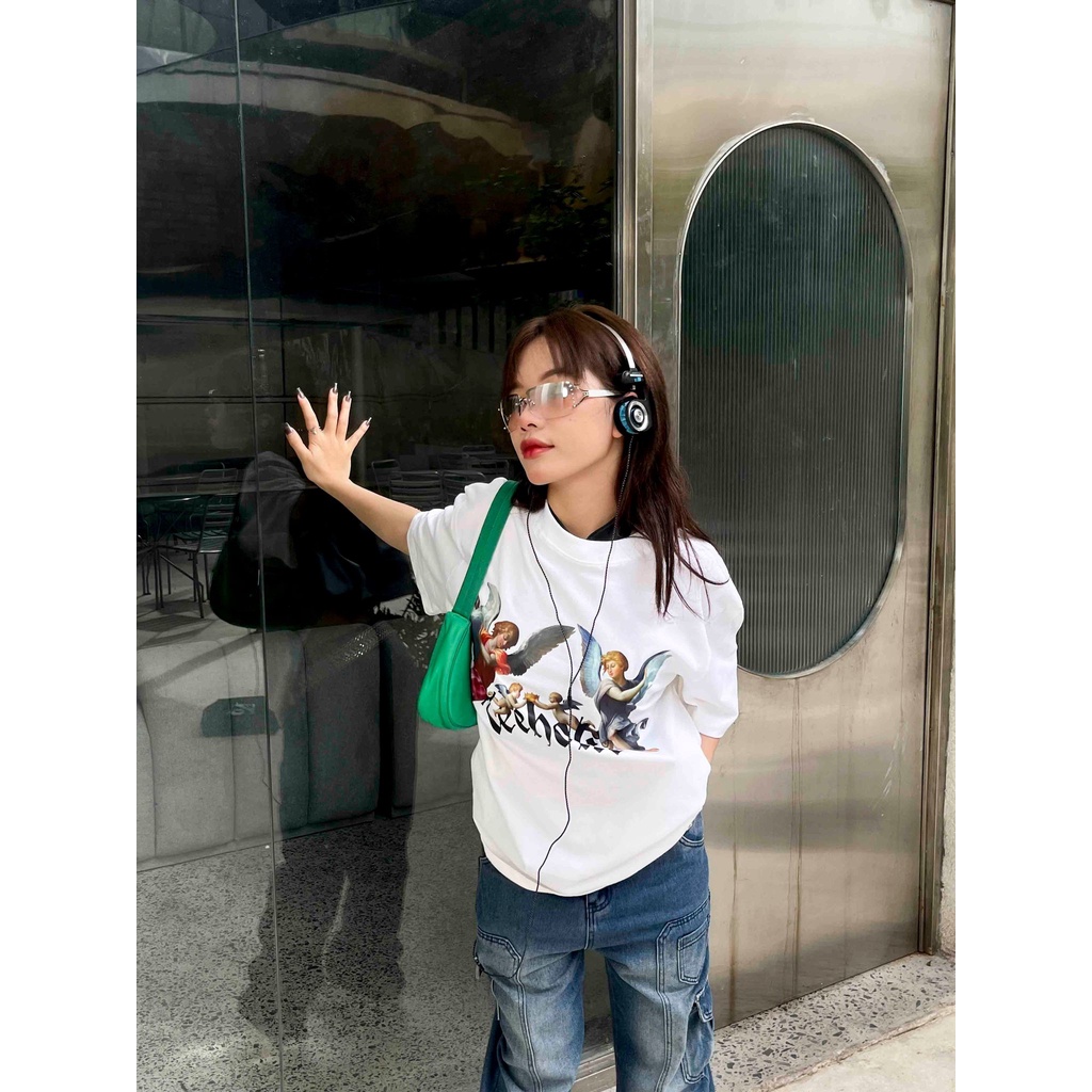 Áo Thun Unisex TeeHolic In Hình Thiên Thần Ver2 THS Màu Đen