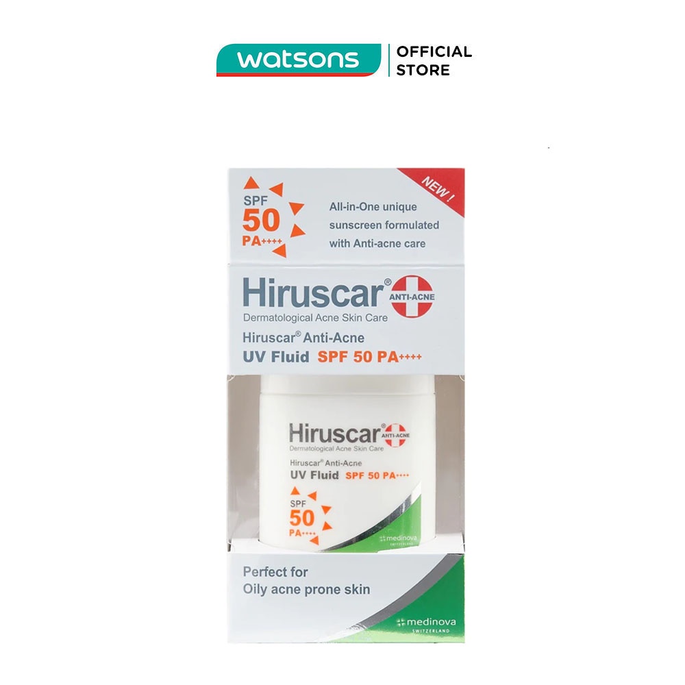 Sữa Chống Nắng Hiruscar Ngừa Mụn Anti Acne UV Fluid SPF50 PA++++ 25g