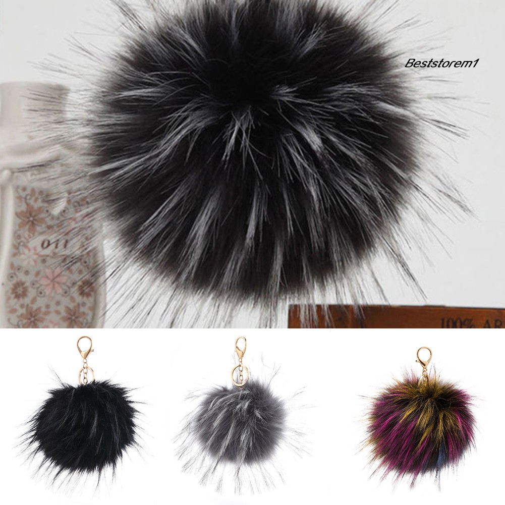 Móc Khóa Cục Bông Lông Xù 13Cm Đáng Yêu