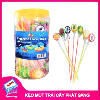 Kẹo mút que trái cây phát sáng ( 1 hộp 50 que )