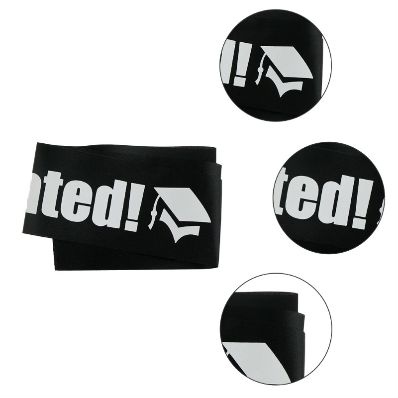 Yoioi Dây Đeo Vai Satin In Chữ I Graduated Màu Trắng Đen Trang Trí Tiệc Tốt Nghiệp