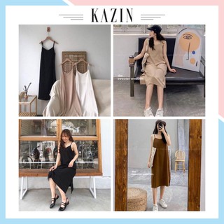 Váy 2 Dây Chất Liệu Đũi Dáng Suông Trẻ Trung, Đầm Dáng Suông 3 Màu Basic Đen, Trắng, Be HD01