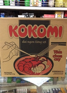 Mì Kokomi Vị Tôm Chua Cay Thùng (30 gói x 65g/90g)