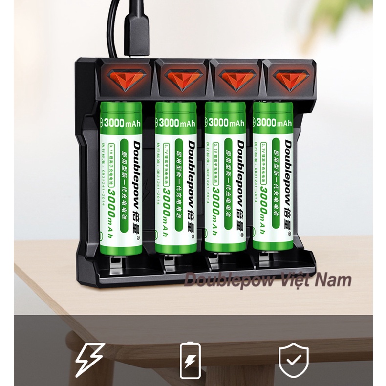 Sạc Pin 26650 16340 14500 18650 21700 Sạc Nhanh DP-UK41 Đa Năng Doublepow cho pin xe điện, máy khoan