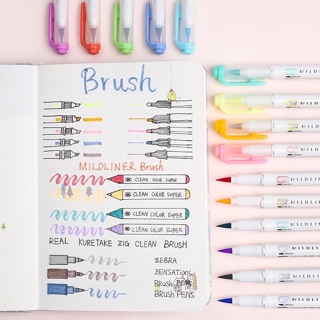Bút đánh dấu Zebra Mildliner Brush (set 5 cây)