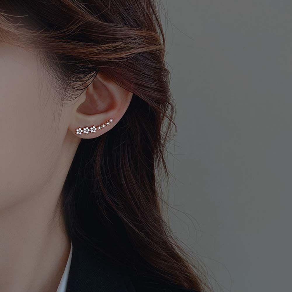 Bông Tai Hoa Hồng Thời Trang Cho Nữ|Khuyên Tai Đính Kim Cương Giả Sang Trọng Quý Phái