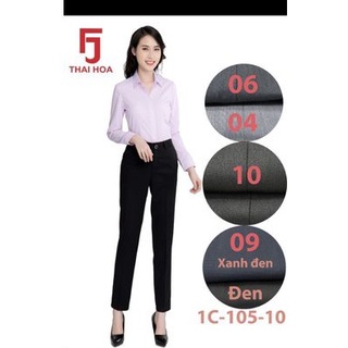 Nhiều màu. Quần tây Thái Hòa ống suông lưng cao 1 nút