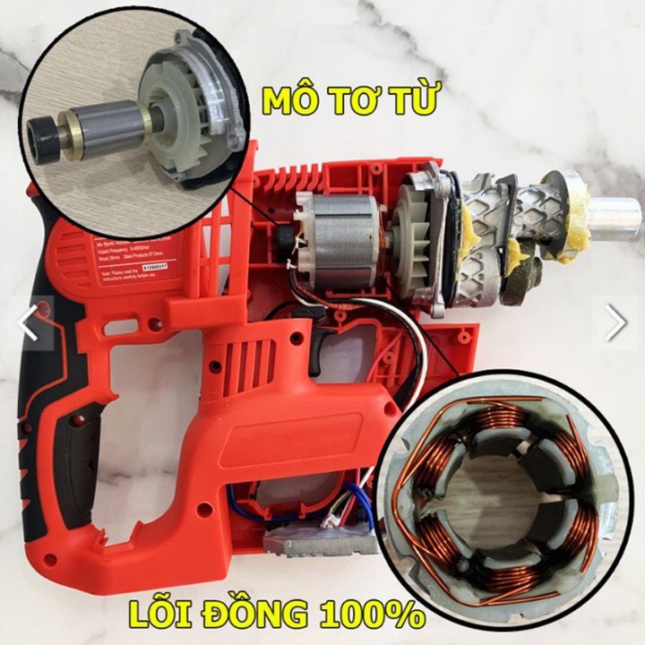 Máy khoan bê tông dùng pin, máy khoan tường không chổi than KEN 118V pin khủng 10cell máy siêu khỏe bảo hành 12 tháng