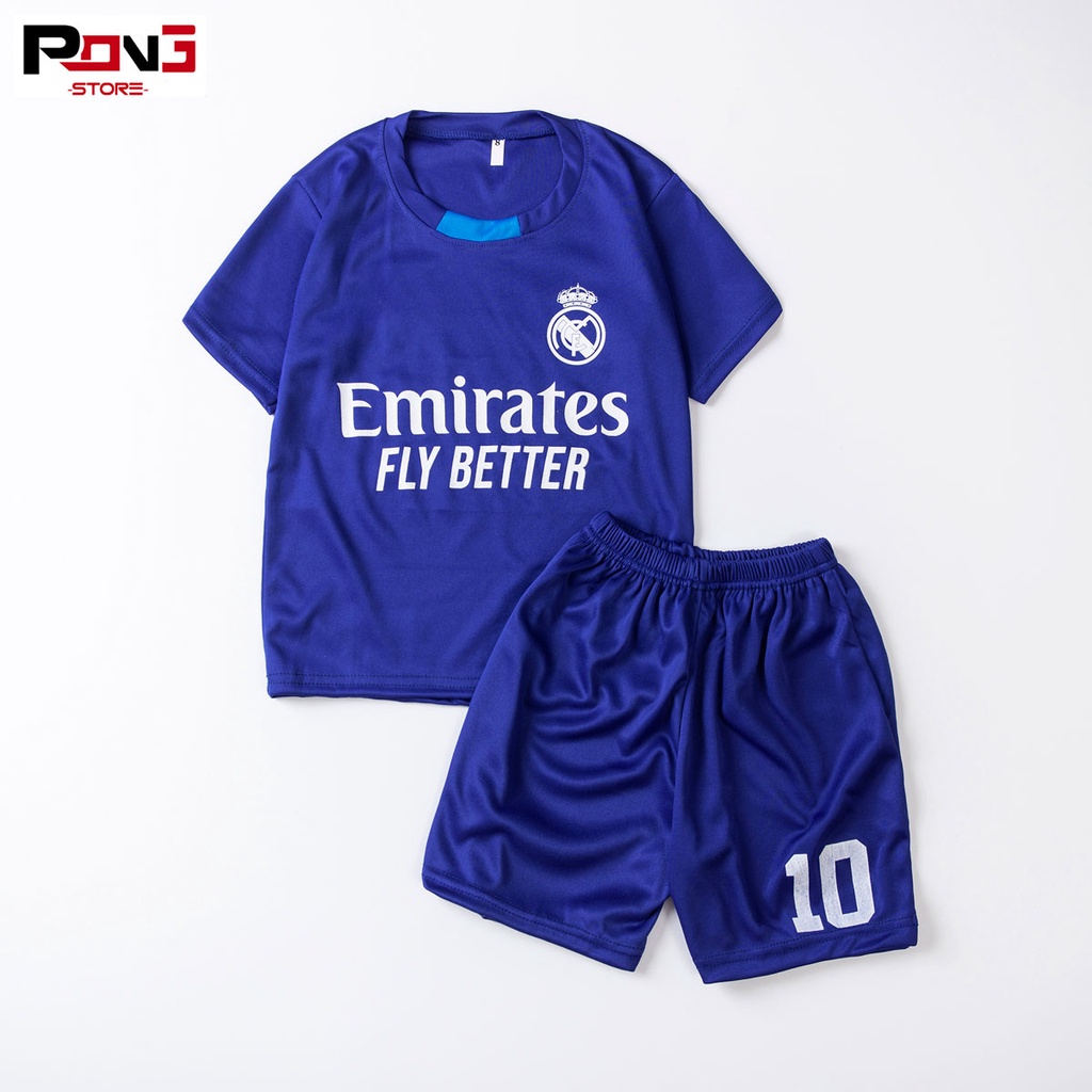 Bộ quần áo bóng đá trẻ em nam,nữ CLB Real Madrid  chất thun lạnh  cho các bé từ 2 đến 15 tuổi của Pong__store