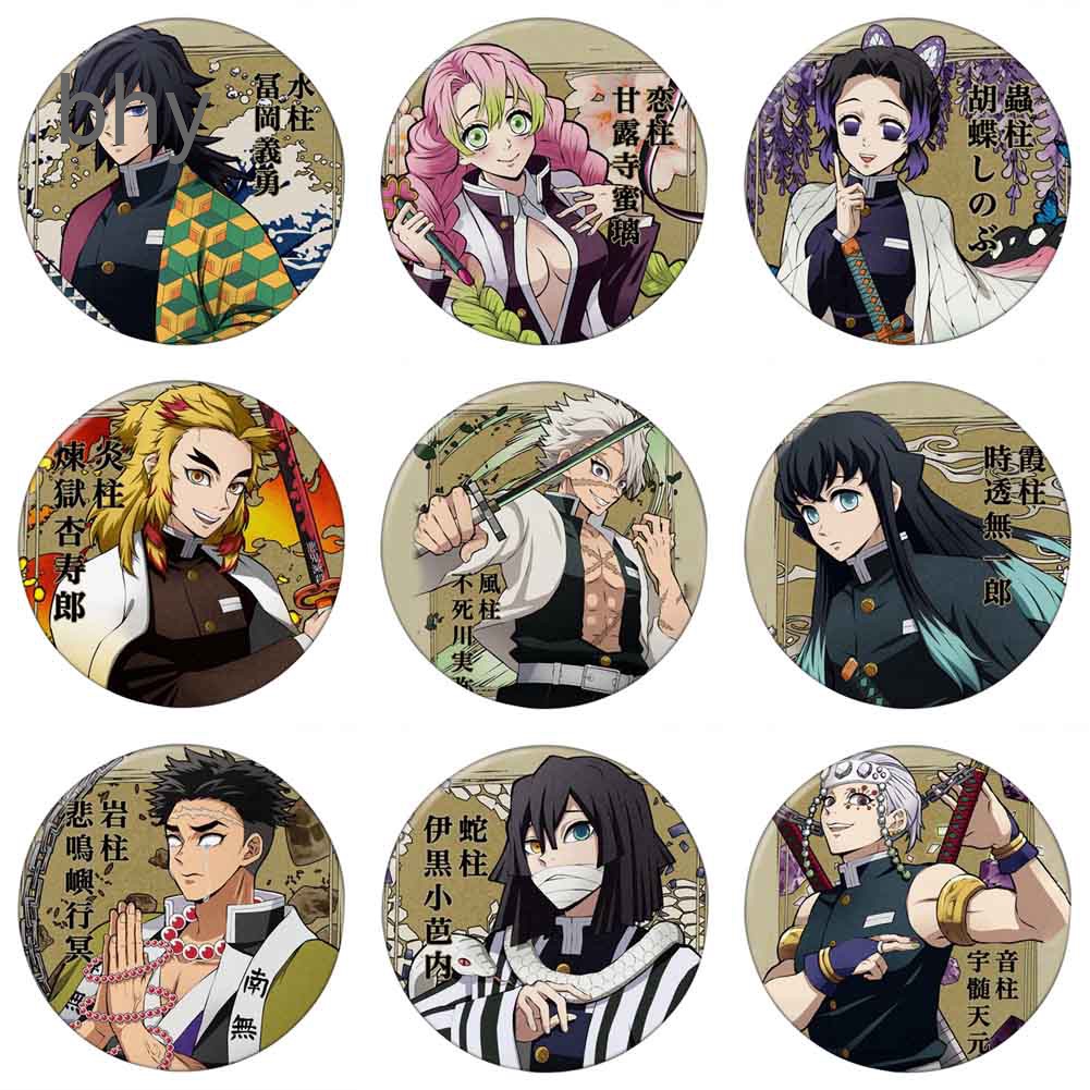 Huy hiệu cài áo hình nhân vật anime Demon Slayer: Kimetsu no Yaiba Kamado Tanjirou