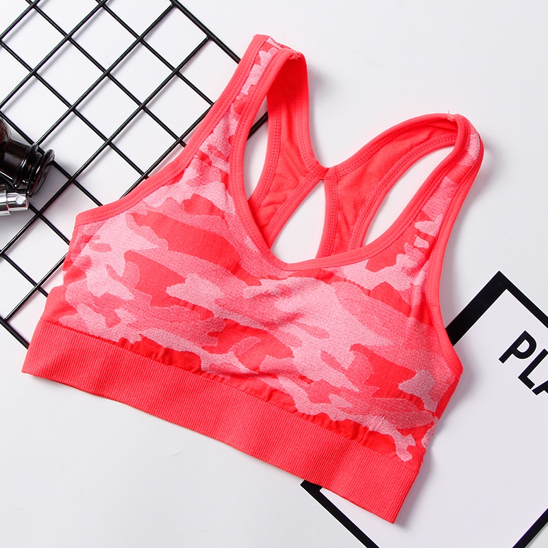 Áo ngực thể thao tập Gym Yoga chạy bộ có đệm tháo rời họa tiết Camo