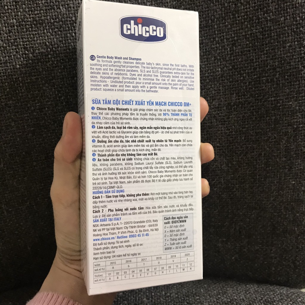 Sữa tắm gội chiết xuất Yến Mạch Chico 0M+ 200ml/500ml