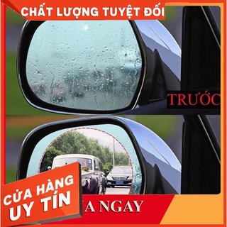 Bộ 2 miếng dán gương ô tô chống bám nước hình oval