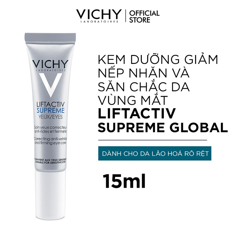 [HCM]Vichy Kem Dưỡng Giúp Giảm Nếp Nhăn &amp; Săn Chắc Da Vùng Mắt Liftactiv Eyes Supreme Global Anti-Wrinkle &amp; Firming Care