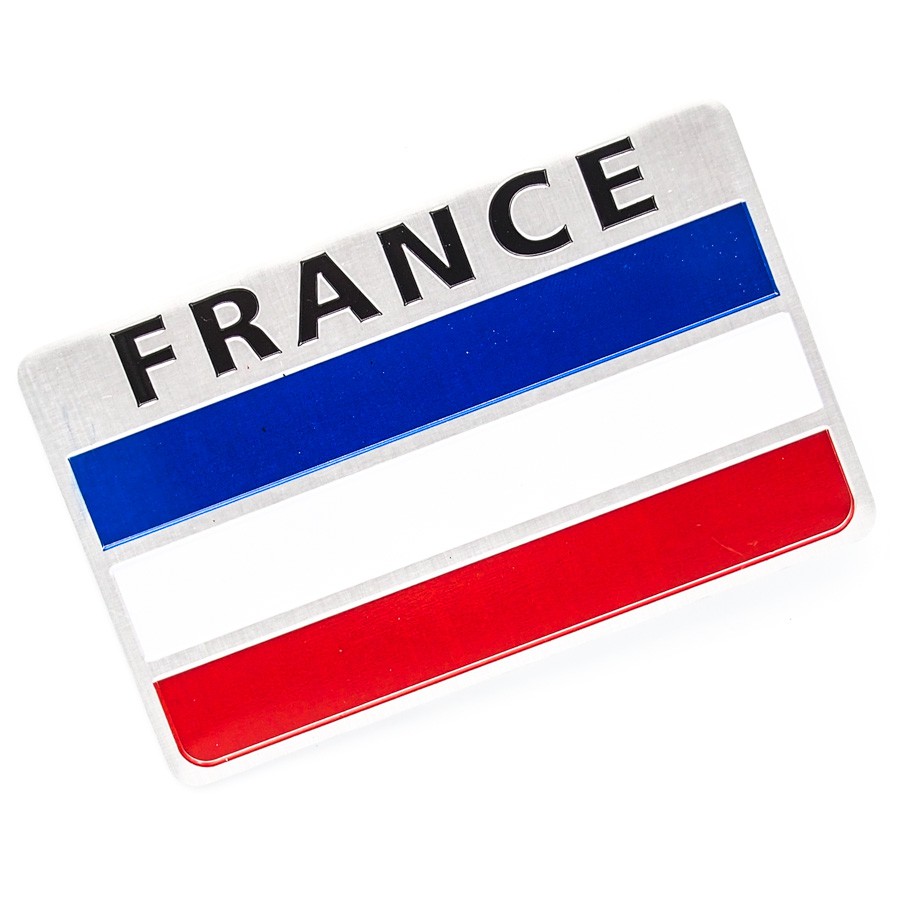 Sticker metal hình dán kim loại STICKER FACTORY - Chủ đề đề cờ Pháp chữ France