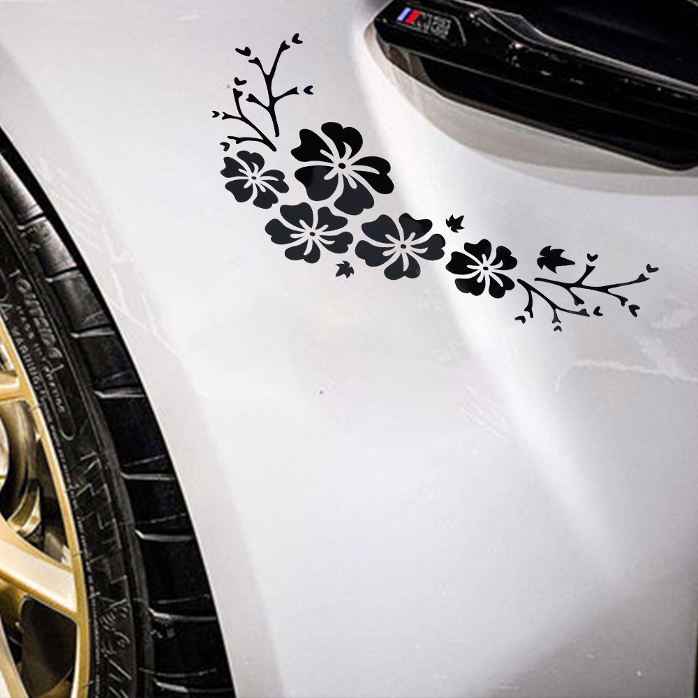Miếng Dán Đề Can Vinyl Hình Hoa Đào Trang Trí Cửa Sổ Xe Hơi