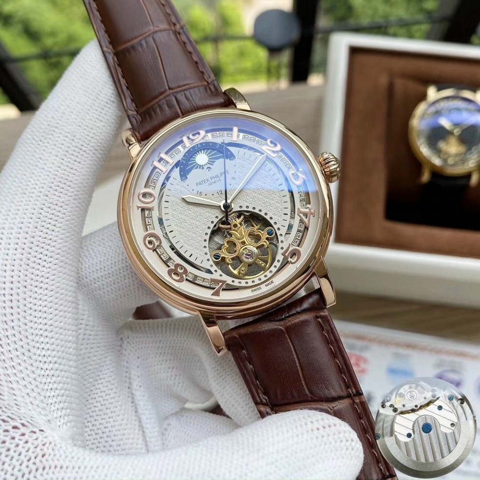 nam nước Đồng hồ Nam Patek Philippe, máy cơ, tặng box, thẻ bảo hành 12 tháng - Đồng.hồ.cơ.patek.philippe