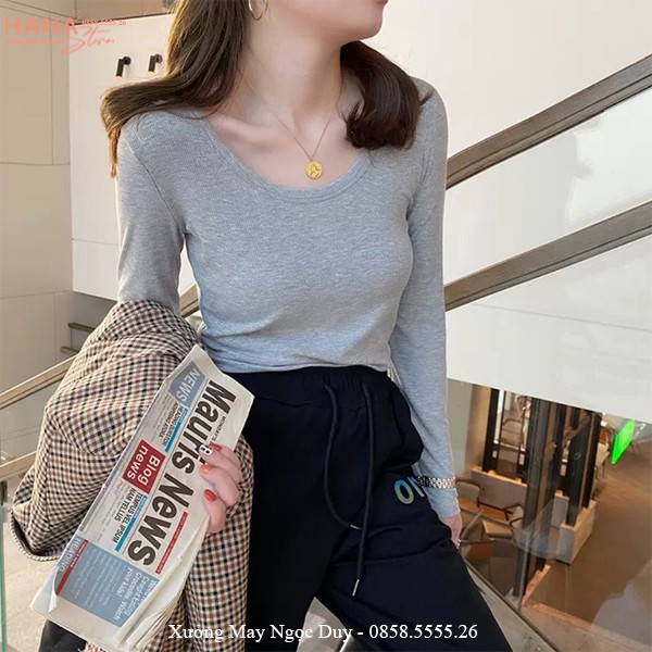 Áo len mỏng dài tay nữ dáng ôm cổ tròn mặc mùa thu đông điệu kiểu áo len nữ bigsize croptop giữ nhiệt tay dài hàn quốc