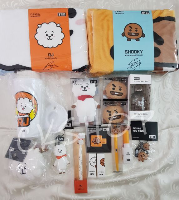 Tổng hợp BT21 móc khóa, quạt có sẵn