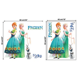 Decal hình dán 3D CÔNG CHÚA ELSA VÀ ANNA