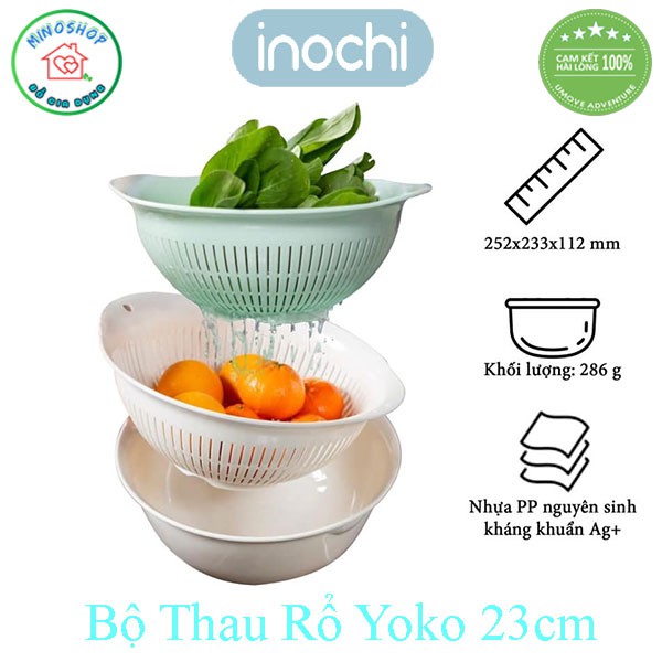 [3 Size] Bộ Thau Rổ Yoko Đựng, Rửa Thực Phẩm, Rau Củ Quả, Bộ Thay Rổ Nhà Bếp Cao Cấp