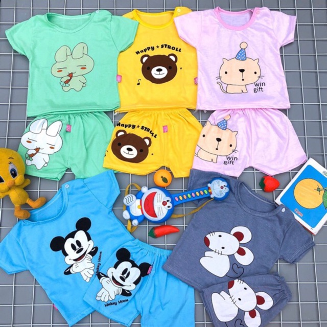 Set 5 bộ cotton ngắn tay cho bé