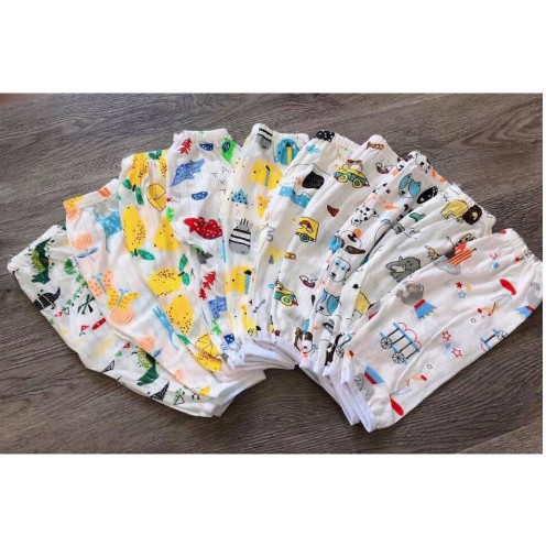 Set 5 quần dài cotton giấy cho bé từ 0-15 tháng tuổi ( HÀNG VIỆT NAM)