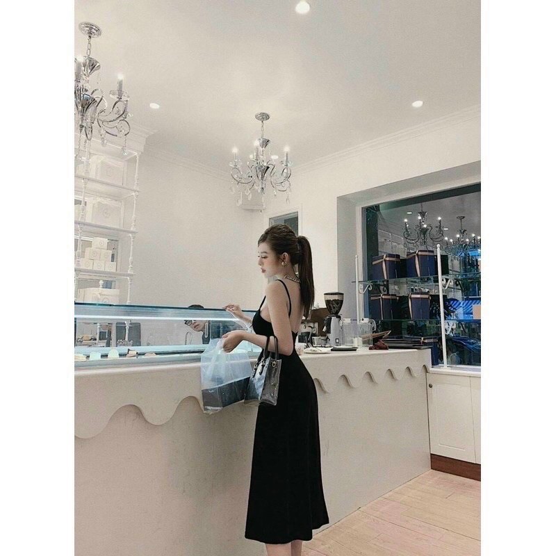 ‼️ ĐẦM NHUNG HỞ LƯNG [ CÓ MUỐT NGỰC]