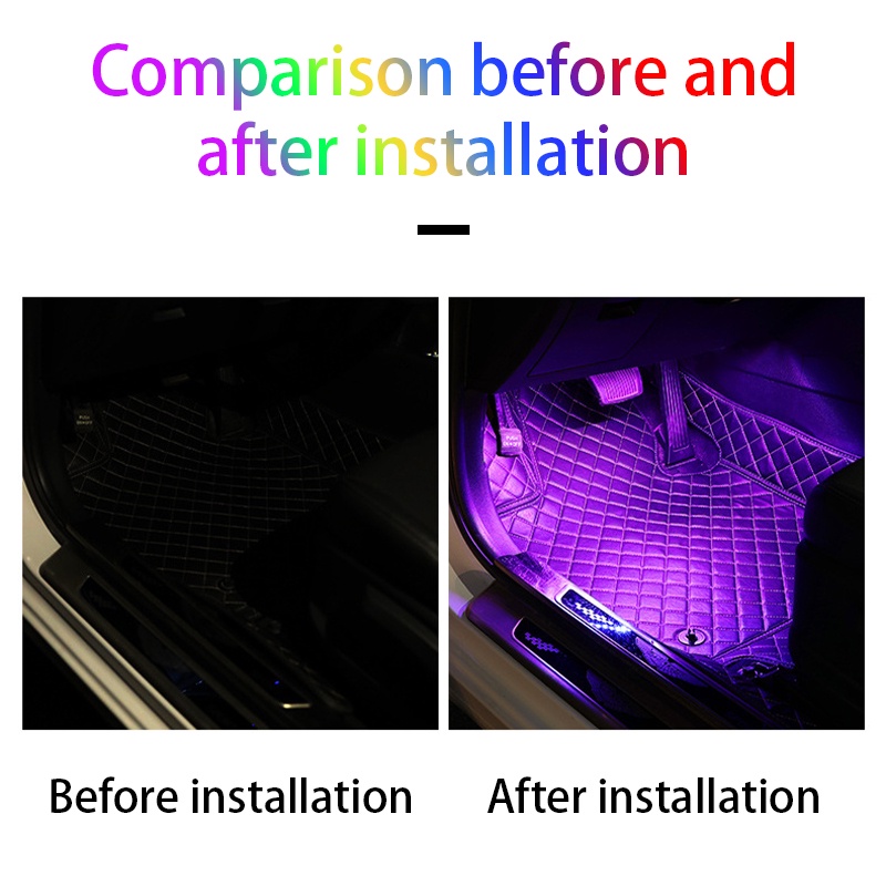 Đèn LED BLALION RGB nhiều màu sắc điều khiển bằng giọng nói trang trí nội thất xe hơi BMW E46 E90 E60