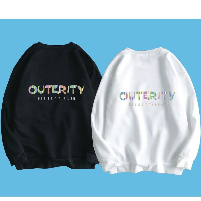 Áo nỉ U.O.T.E.R.I.T.Y unisex dài tay nam nữ cao cấp, áo phông nỉ bông sweater  màu trắng, đen