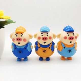 Set 3 heo lực sỹ trang trí bánh kem