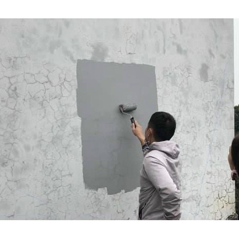 Sơn tường không cần sơn lót, đàn hồi, chống vết nứt, sơn Acrylic - Màu xám