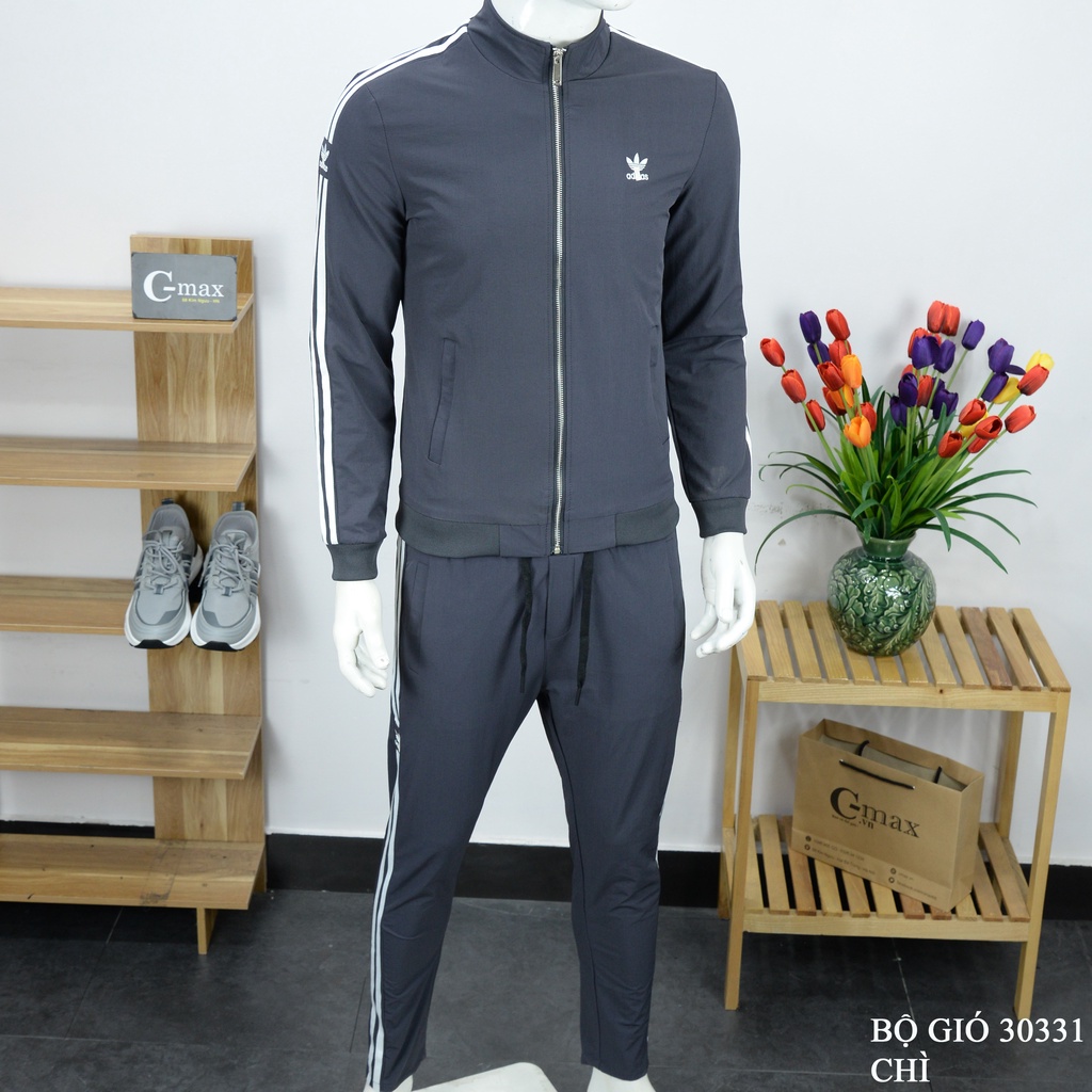 Bộ đồ nam cao cấp kéo khóa Adidas thể thao chất gió poly xịn ,bộ gió thu đông mã 30331
