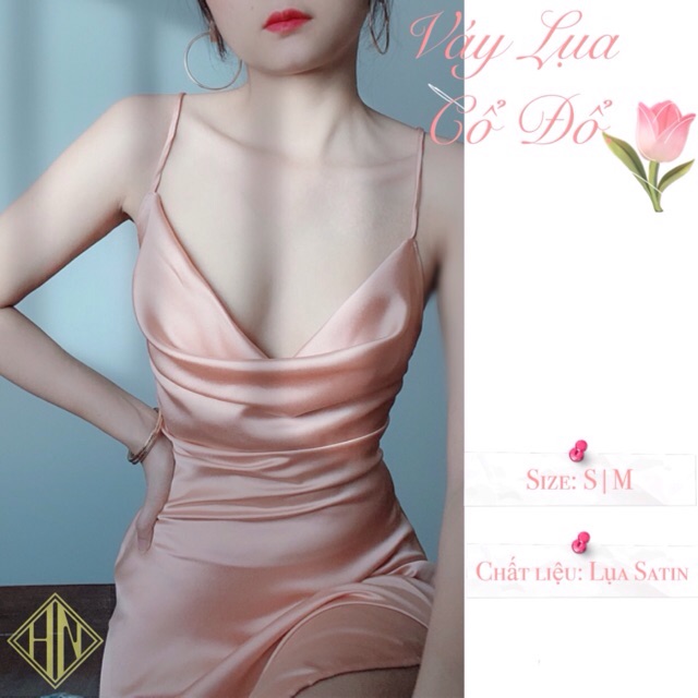 Váy Lụa Cổ Đổ 1 lớp- Ảnh Thật Tự Chụp | BigBuy360 - bigbuy360.vn