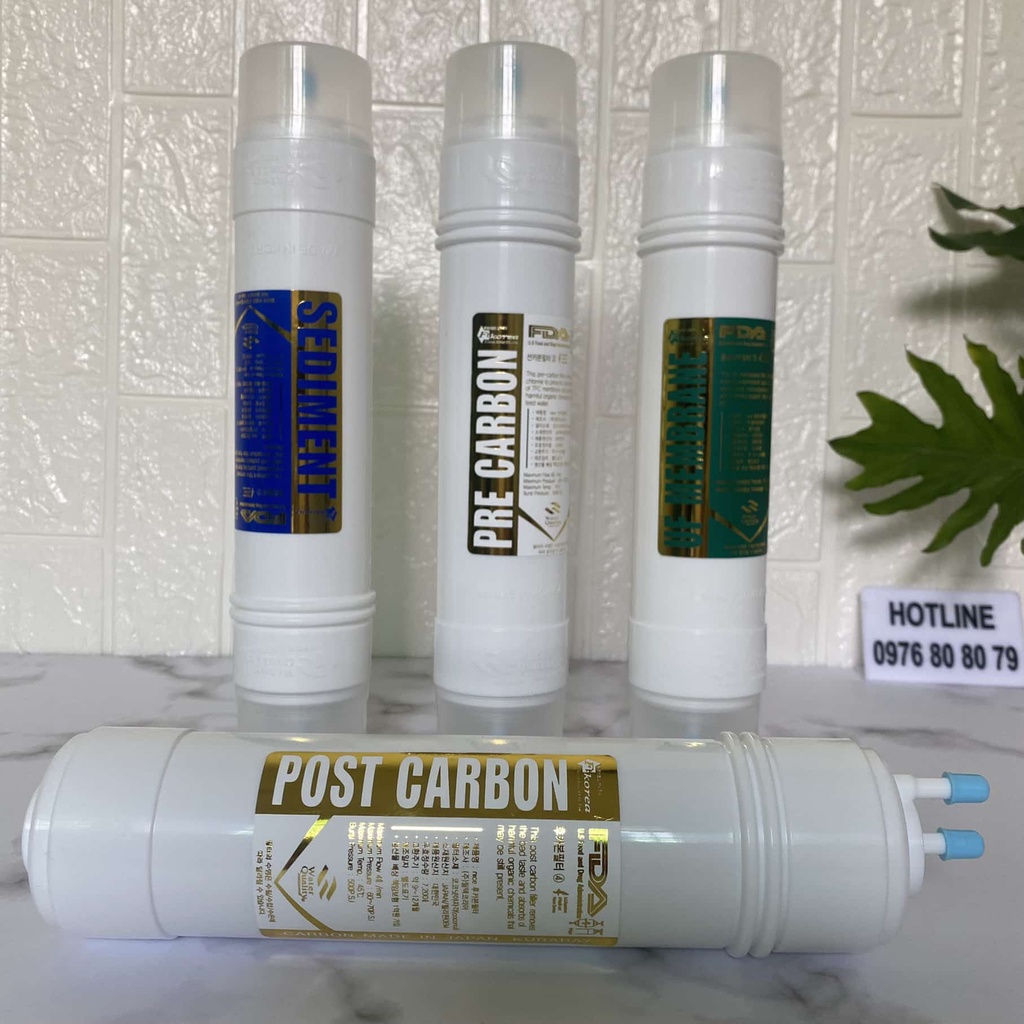 Lõi lọc Hàn Quốc 1234 - Lõi 1,2,3,4 Korea - Lõi Sediment, Pre Carbon, UF, Post Carbon cho máy nóng lạnh Hàn Quốc