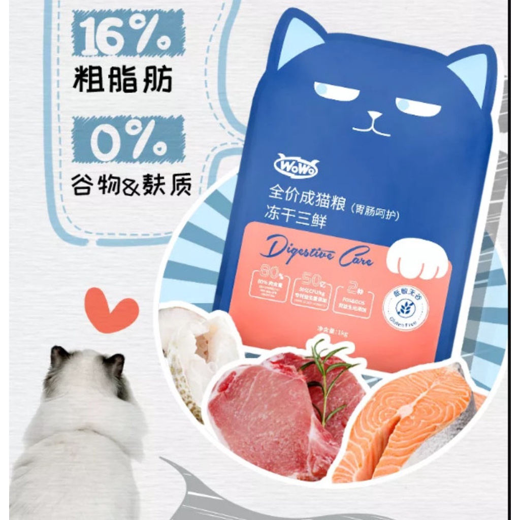 Thức ăn hạt Wowo kèm topping cho mèo