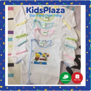 Áo sơ sinh bossini bác sĩ tay dài viền màu