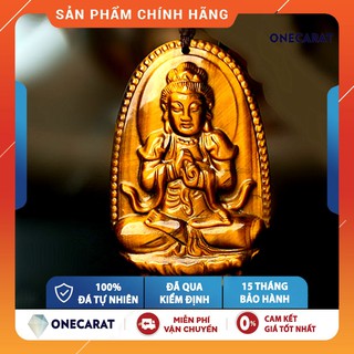 Mặt Dây Chuyền Như Lai Đại Nhật Đá Mắt Hổ (Tuổi Mùi - Thân)  - Tặng Kèm Dây Da Cao Cấp- ONECARAT