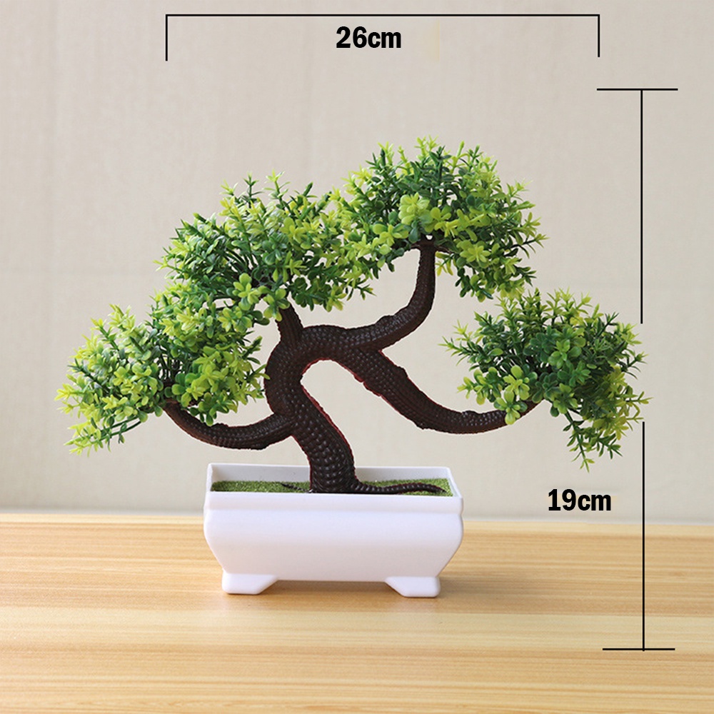Chậu cây cảnh mô phỏng xanh bình tròn nâu trang trí nhà cửa