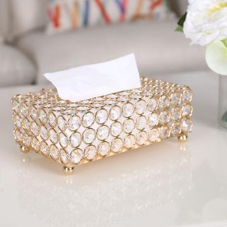 Hộp Đựng Khăn Giấy Pha Lê Thiết Kế Khoét Lỗ Phong Cách Châu Âu Cao Cấp
