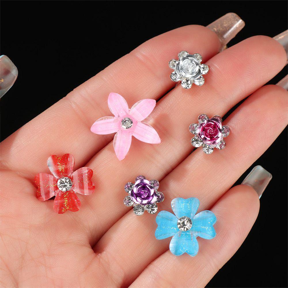 BORAG Set 10 Trâm Cài Tóc Chữ U Hoạ Tiết Hoa Đính Đá Lấp Lánh